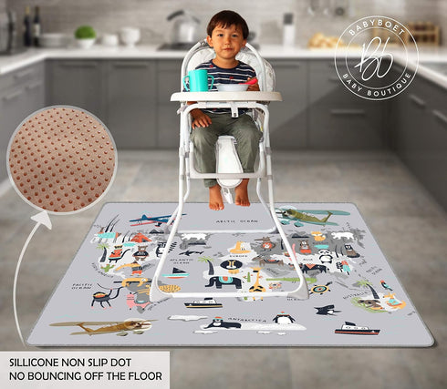 4 (51 51) BABYBOET Splat Mat for Baby Under High Chair Floor Mat Protects Wood, Vinyl and Carpet from Spills Waterproof