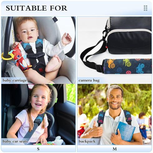 Vdsrup 2 Pack Seat Belt Covers Monster Trucks Car Seat Strap Covers Super Soft Car Seat Neck Cover for Boys Girls