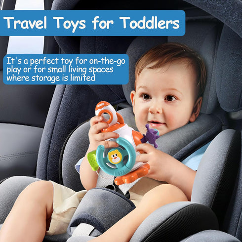 Montessori Sensory Toys for Toddlers 1-3 - Travel Activities Busy Board Cube for Baby Gifts 6-18 Months