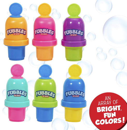 Fubbles Bubbles No-Spill Bubble Tumbler for Kids | Includes 6oz Bubble Solution & Wand (Pack of 3)