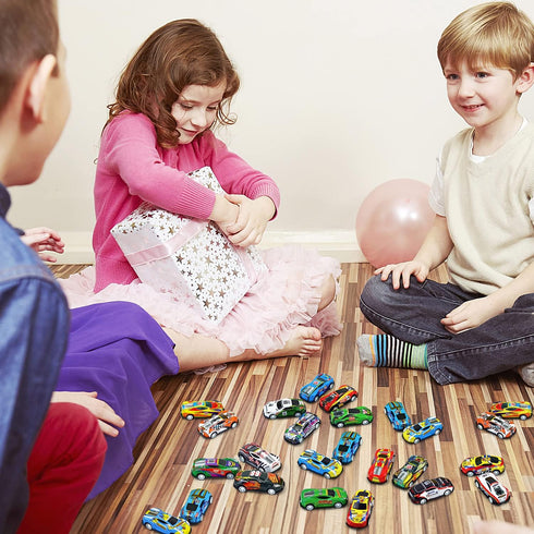 Vileafy 30 Mini Race Cars for Classroom Prizes, Party Favors for Kids 4-8, Bulk Pull Back Car Toys for Boys Girls