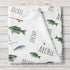 Lovable Gift Co Fishing Personalized Baby Receiving Swaddle Blanket