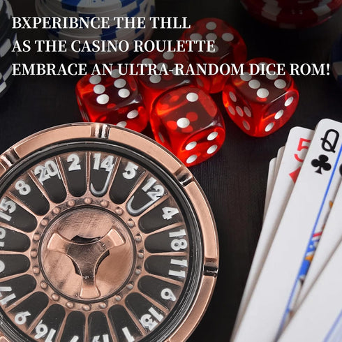 Set D20 Set DND Dice with Mini Roulette Wheel Metal Roulette Dice Spinner | Unique DND Gift with Case for RPG & Table