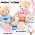 2 Pack Gender Reveal Bears, 14 Inch Blue and Pink T-Shirt Plush Bears for Baby Shower Decoration
