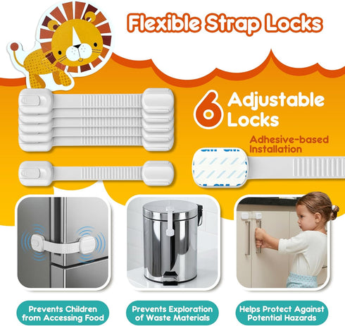 DAPPER CREATIVE 67 Pack Pinch Child Safety Kit - Baby Proofing Essentials | Magnetic Cabinet Locks, Power Point Outlet