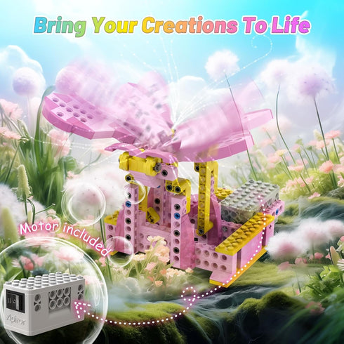 298PCS STEM Toys for Girls, 8-in-1 Electric Motor Robotic Science Kits for Kids Age 8-10, Birthday Gifts