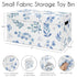 Sweet Jojo Designs Floral Leaf Boy or Girl Small Fabric Toy Bin Storage Box Chest For Baby Nursery or Kids Room - Blue