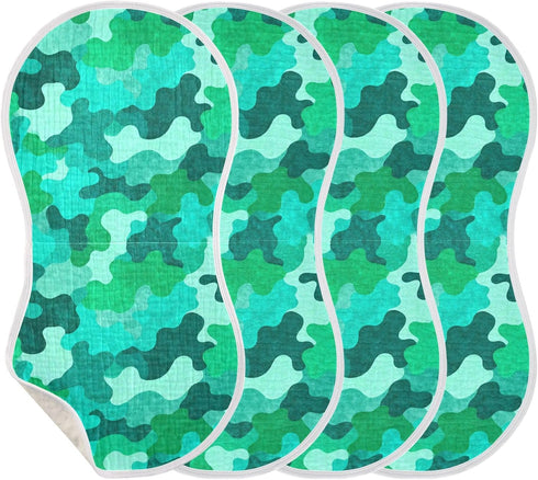 decor gift 4 Pack 22x11in Cotton Burp Cloths Good Absorbent? Mint Green Camouflage Baby spit up Rags for Babies Girls