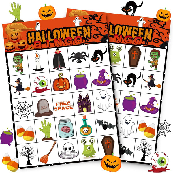 40 Players Halloween Bingo Game Cards, Hallowmas Goodie Bags Stuffers for Kids Holiday Party Supplies