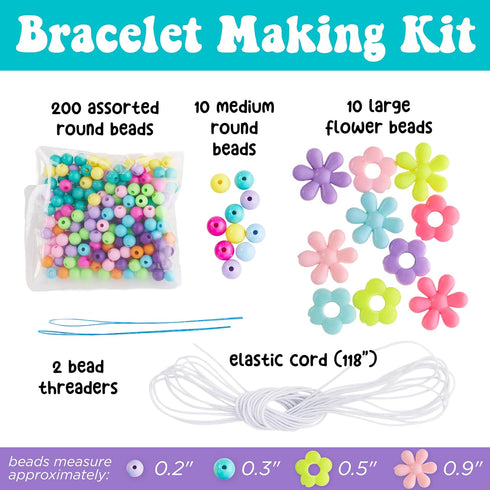 5 6+) Creativity for Kids Beaded Flower Bracelet Making Kit | DIY Jewelry Craft Kit for Girls | Create Colorful Beaded