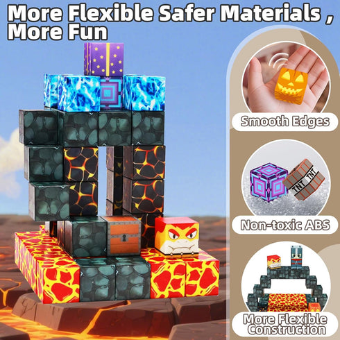 Blocks,100PCS 3D Set 3 4 5 6 7 8 9+ LionFuny Magnetic Magnetic Building Blocks,Magnet Blocks Build World Stacking