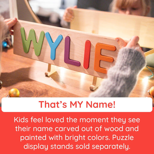 1-3+, 9 Fat Brain Toys Fat Brain Toys Wooden Personalized Name Puzzles for Toddlers Custom Puzzles, Flat Rate up