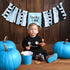 1st 1st Halloween Birthday High Chair Banner for Boys Blue and Black Spooky One High Chair Banner for Halloween Theme