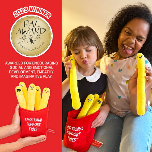 WHAT DO YOU MEME? Emotional Support Fries - Cuddly Plush Comfort Food, French Fry Stuffed Animals