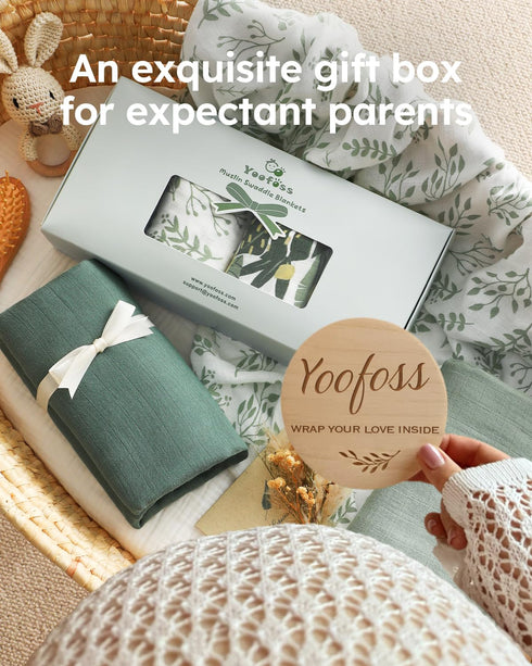 47 47 Inches (Pack 2) Yoofoss Muslin Swaddle Blankets, Organic Baby Blankets, x Receiving Blanket for Baby Boys
