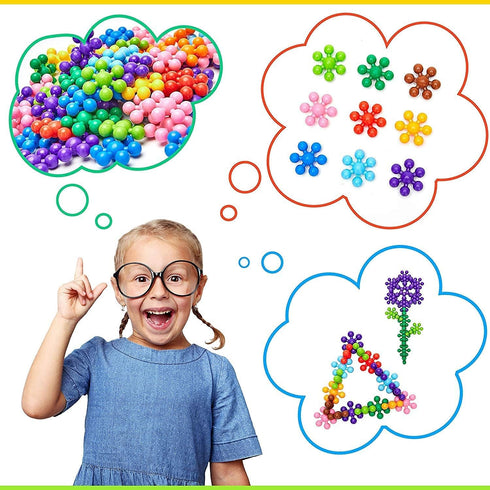 Clip Connect 100 Pieces, Diameter 1.5", Interlocking Solid Plastic Building Blocks Set for Early STEM Education