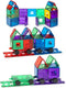 Playmags Magnetic Tiles Train Car Set for Kids - 55pcs Magnet Building