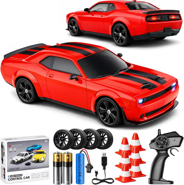 IntelLock 1:24 RTR RC Drift Car with Scratch-Free Drift Tires, 4WD High-Speed