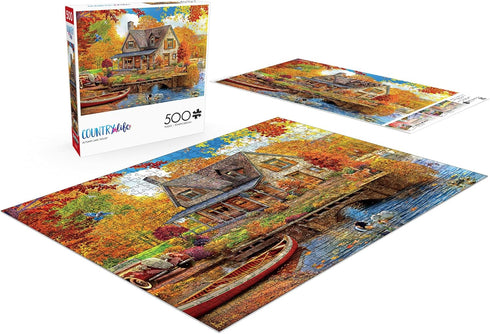 Buffalo Games - Angelo Bonito - Autumn Lake House - 500 Piece Jigsaw Puzzle for Adults - Perfect for Game Nights