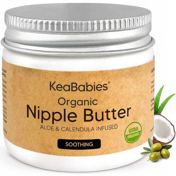 Organic Nipple Butter for Cracked, Sore, Relief - Nursing Nipple Cream Safe