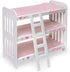 Badger Basket Triple Doll Bunk Bed with Ladder, Bedding, Personalization Kit for 20 inch Dolls - Pink Gingham