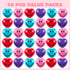 36 Packs JOYIN Heart Shape Stress Ball with Cards Stress Relief Fidget Toy for Valentine Party Favors, Classroom Prize