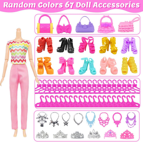 101 Set 11.5 Inch 5 12 2 2 2 10 Ecore Fun Pcs Doll Clothes and Accessories for Dolls - Wedding Gowns Fashion Dresses