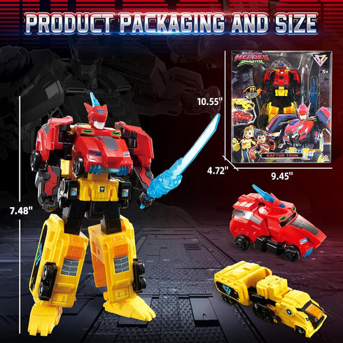 2-in-1 7.48-inch 5+, QUANTUM HEROES DINOSTER Transforming Toys, Transforming Robot Raptor Tron, Action Figure
