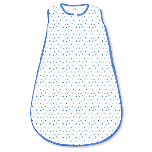 Amazing Baby Microfleece Sleeping Sack, Wearable Blanket with 2-Way Zipper, Playful Dots, Blue, Small 0-6 Month, Use