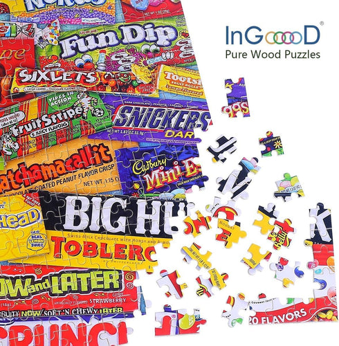 Ingooood Jigsaw Puzzle - Collector Series - Crazy Candy - 1000 Pieces for Adults, Wooden Toys, Graduation Gift