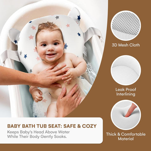 CHILDLIKE BEHAVIOR Baby Bath Tub Seat Cushion - Baby Sink Bath Cushion - Bathing Seat Support, Infant or Newborn Bath