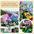HJPLPXH Set 862 Flower rv Camper Van Building Piece Botanical Travel Bus with Opening Side Cabin Outdoor Table Chairs