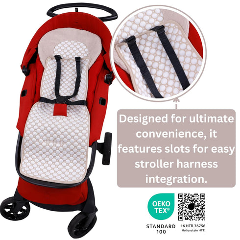 4D 5x29) Iceberg Stroller Liner - Iceberg Fabric, Quick-Dry, Universal Fit, Oeko-Tex Certified, Refreshing Comfort