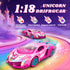 Tqeieu Car,2.4GHz 1:18 3 4 5 6 7 8 9 10 11 12,Girls 3-12 Unicorn RC Car for Girls, Rainbow Glow & Drift Wing Remote