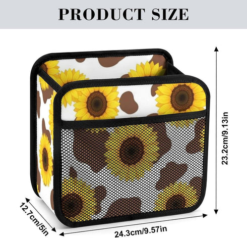 PPIKTC Spacious Hanging Auto Seat Organizer with Ventilated Mesh Pockets for Wet Wipes and Baby Supplies, Cow Print