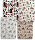 Besaomeom 4 Pack Set 28 52 Western Cowboy Crib Sheet for Boys or Girls, Neutral Soft Breathable Fitted Crib Sheet