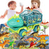 JKGIFTS 15 3-5, Dinosaur Truck Toy with Dino Figures & Activity Play Mat, Dinosaur Eggs, Perfect for Kids Stocking