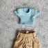 1/12 Scale Figure Clothes - T-Shirt + Cargo Pants for 1:12 6inch Female TBL Action Figure (Blue)