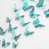 Cheerland Butterfly Wall Decor, 3D Teal Room Stickers, Removable Turquoise Butterflies Decals for Girl Bedroom