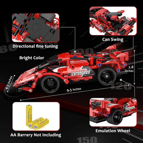 STEM Toy Building Toys Gifts for Age 5-12 Years Old Kids Boys Girls, 2 in 1 Remote Control Racing Car Building Blocks,