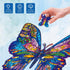 GLOBLELAND 120 Pcs Wooden Jigsaw Puzzles for Adults - Colorful Butterfly Shaped Puzzles