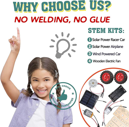 STEM Science Kits for Kids 8-14 - Build Your Own DIY Kits, Solar Power & Electric Engineering Kit
