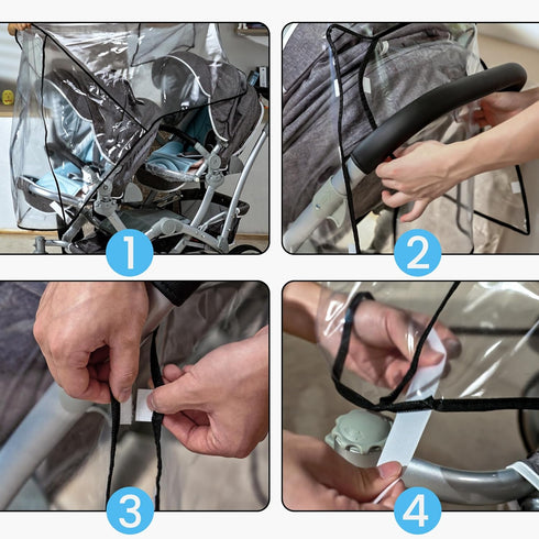 bemece Double Stroller Rain Cover, Weather Shield Double Stroller for Front and Rear Seats Twin Stroller, Baby Outdoor