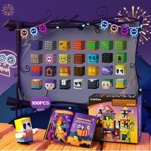 100PCS 3+, Set, GobiDex Magnetic Blocks, Building Toys for Kids Upgraded Zomblock STEM Sensory Magnets Construction