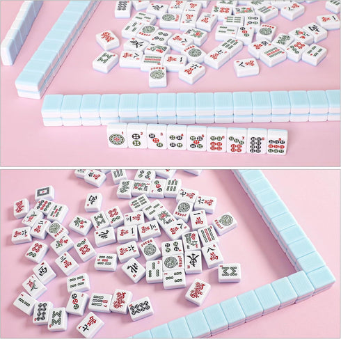(31.5 31.5) TIASUSAN Pink Mahjong Mat x with Black Carrying Bag, Anti-Slip, Noise-Reducing Table Cover for Mahjong
