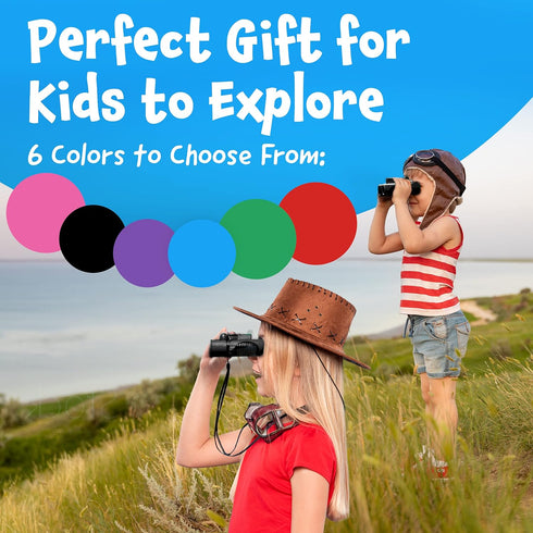 Think Peak Black Binoculars - Science Toy for Kids Ages 4-8, Compact Outdoor Adventure & STEM Educational Gift