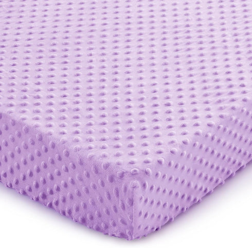 Entisn Baby Crib Sheets, 28 x 52 Inch Minky Dot Fitted Crib