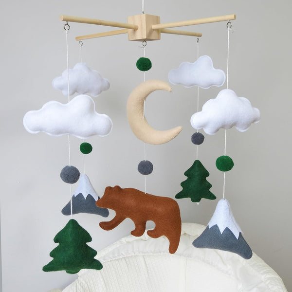 Goukurlsma Woodland Mobile for Crib Bear Baby Mobile for Crib Woodland Crib Mobile