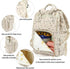 Yusudan Backpack Corduroy Diaper Bag for Baby Girls Boys, Women Large Nappy Bags for Mom (Beige Corduroy Floral Purple)
