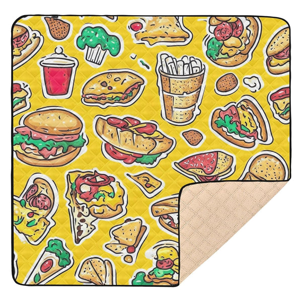 YETTASBIN Fast Food Baby Play Mat for Floor 50 x 50 Inch -